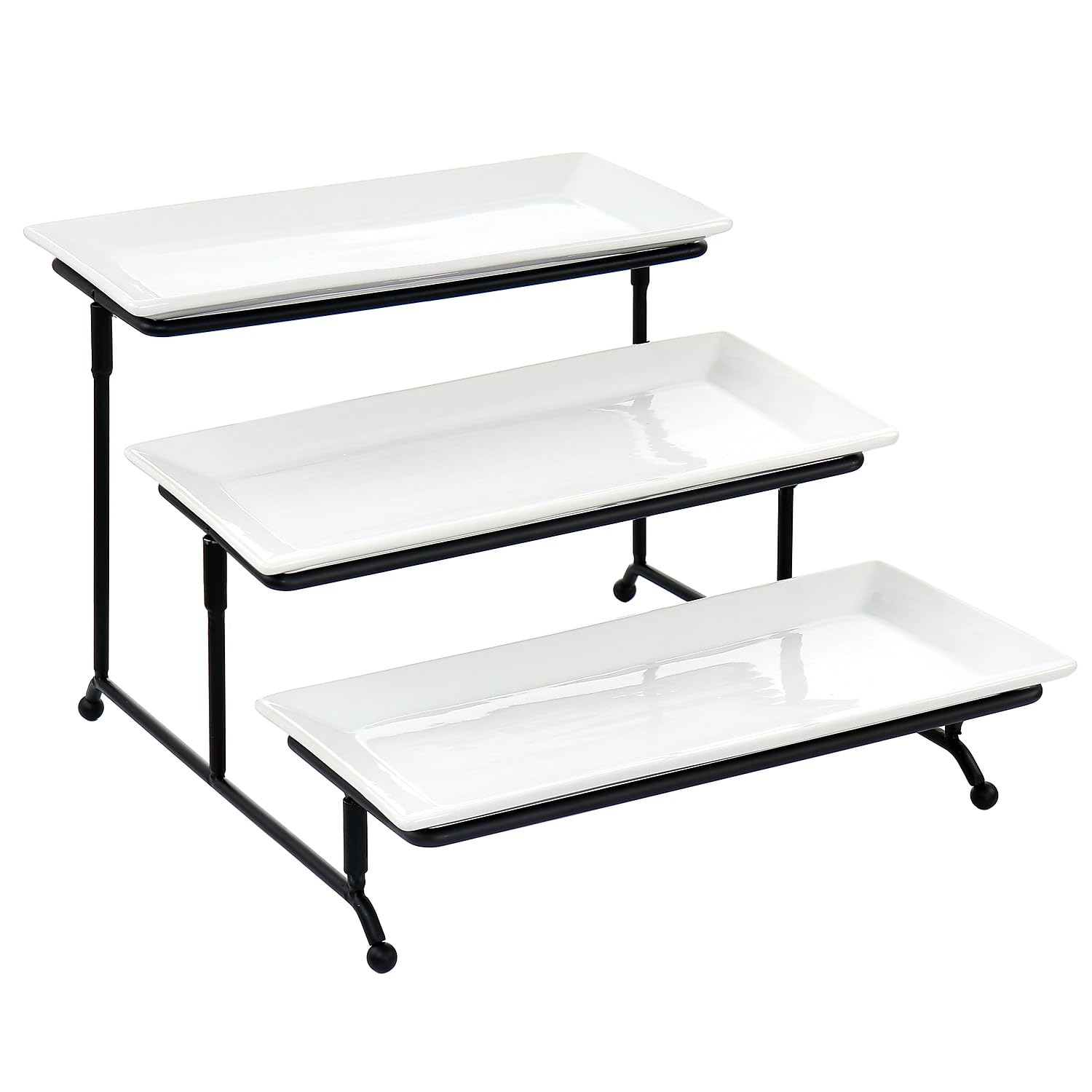 Elama Porcelain 3 Tier Rectangular Serveware Set (ELM-213)