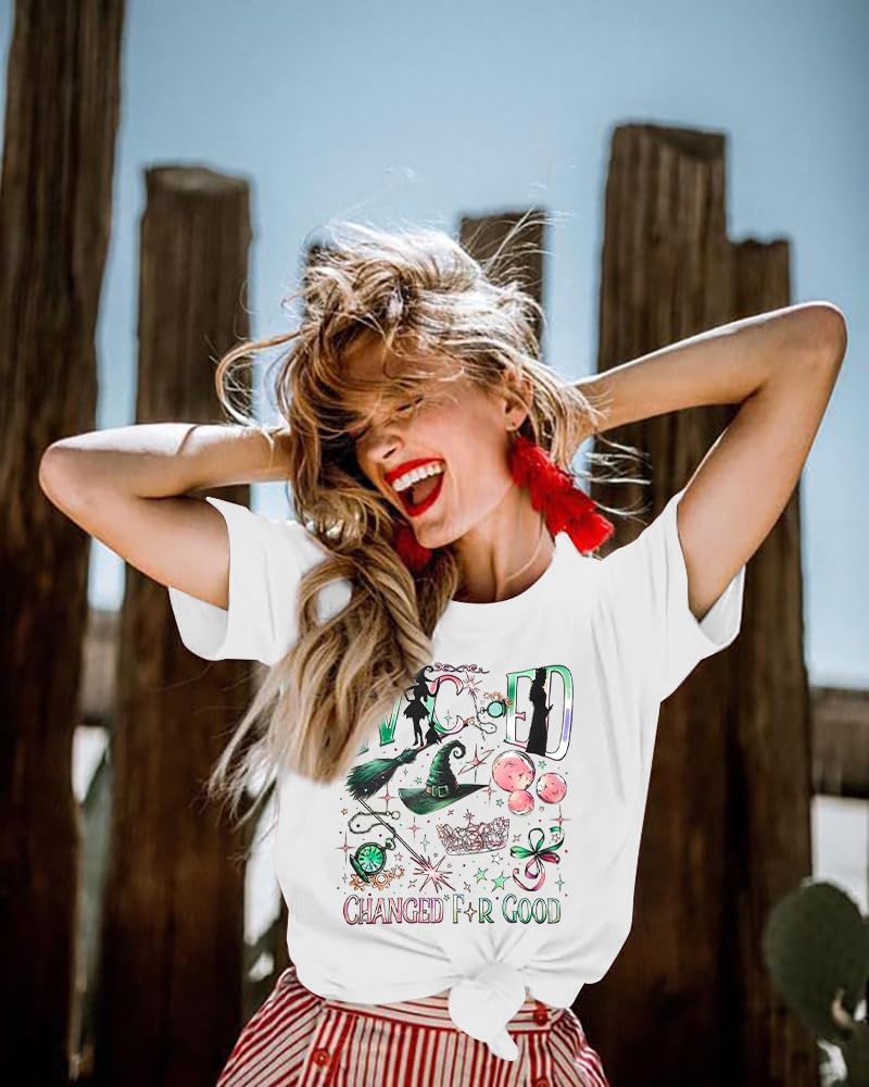 Musical Shirt Women Witch and Princess Changed for Good Shirts Musical Movie Fan Gifts Tee Casual Short Sleeve Tops - Image 3