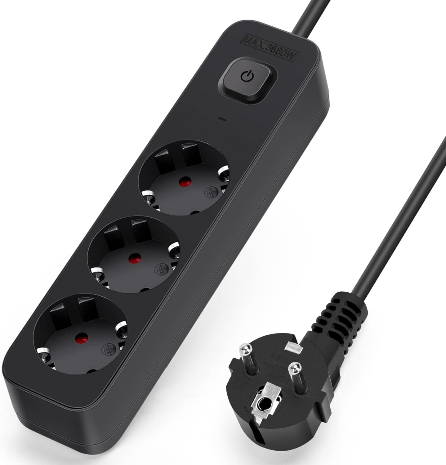 Brennenstuhl EcoLine, Steckdosenleiste 3Fach (Mehrfachsteckdose mit erhöhtem Berührungsschutz