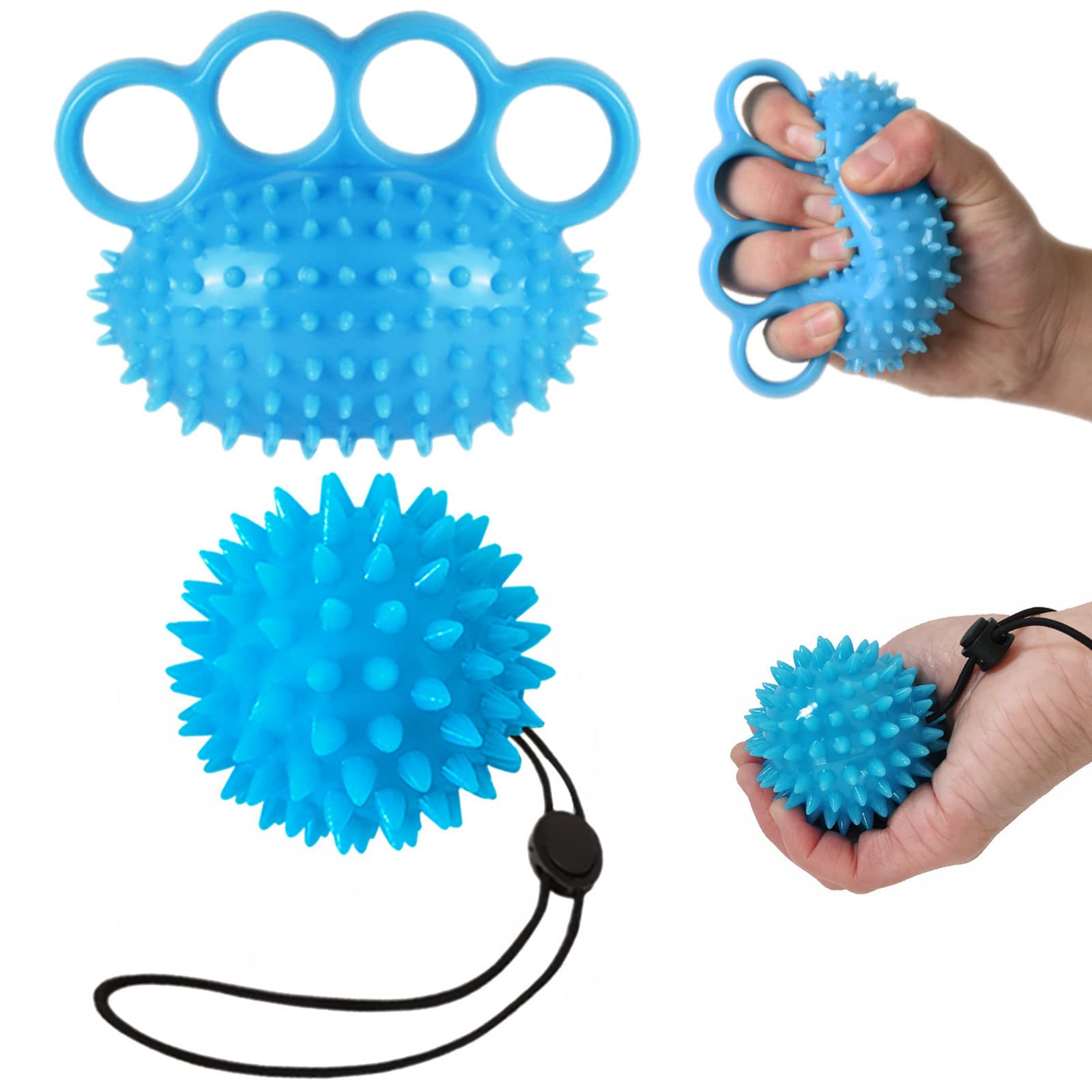 Pelota Terapia de Mano Piezas Rehabilitación Mano Ejercitador de Dedos Antiestrés Pelota de Masaje Entrenamiento Entrenador de Fuerza de Agarre