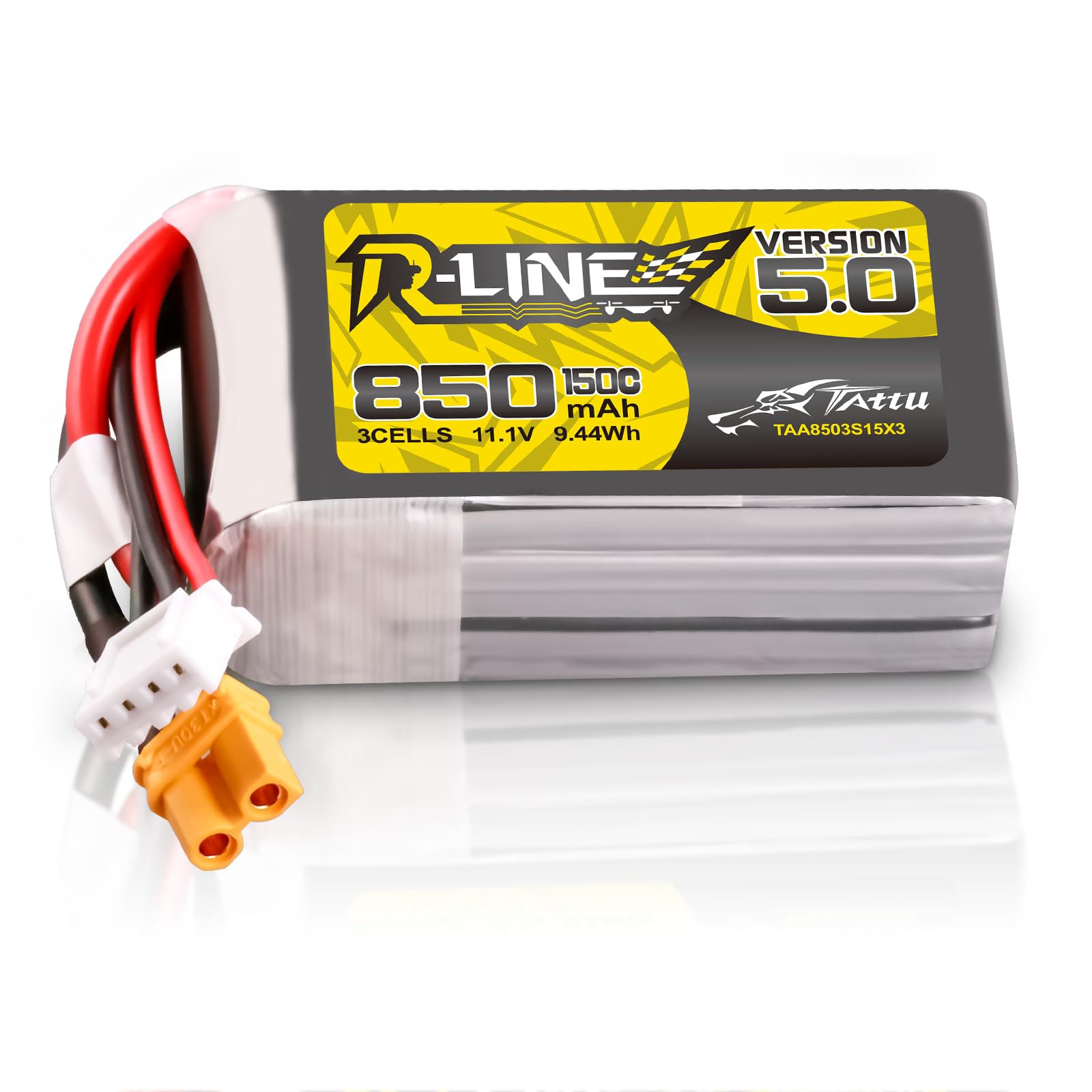 TATTU 3S Lipo akumulator 850 mAh 11,1 V 150C 3S1P bateria z wtyczką XT30 do dronów FPV o średnicy od 3 do 5 cali