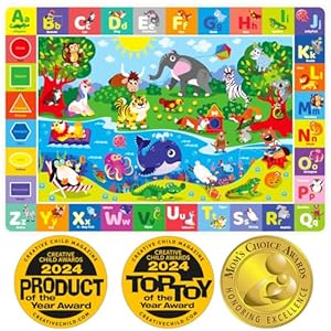 QUOKKA Baby Floor Play Mat – Super Soft Plush Surface ABC Rug for Toddlers & Infants – Extra Thick (0.8cm) Non-Slip Padded Nursery Mat for Crawling & Fun – Foldable Gift Rug