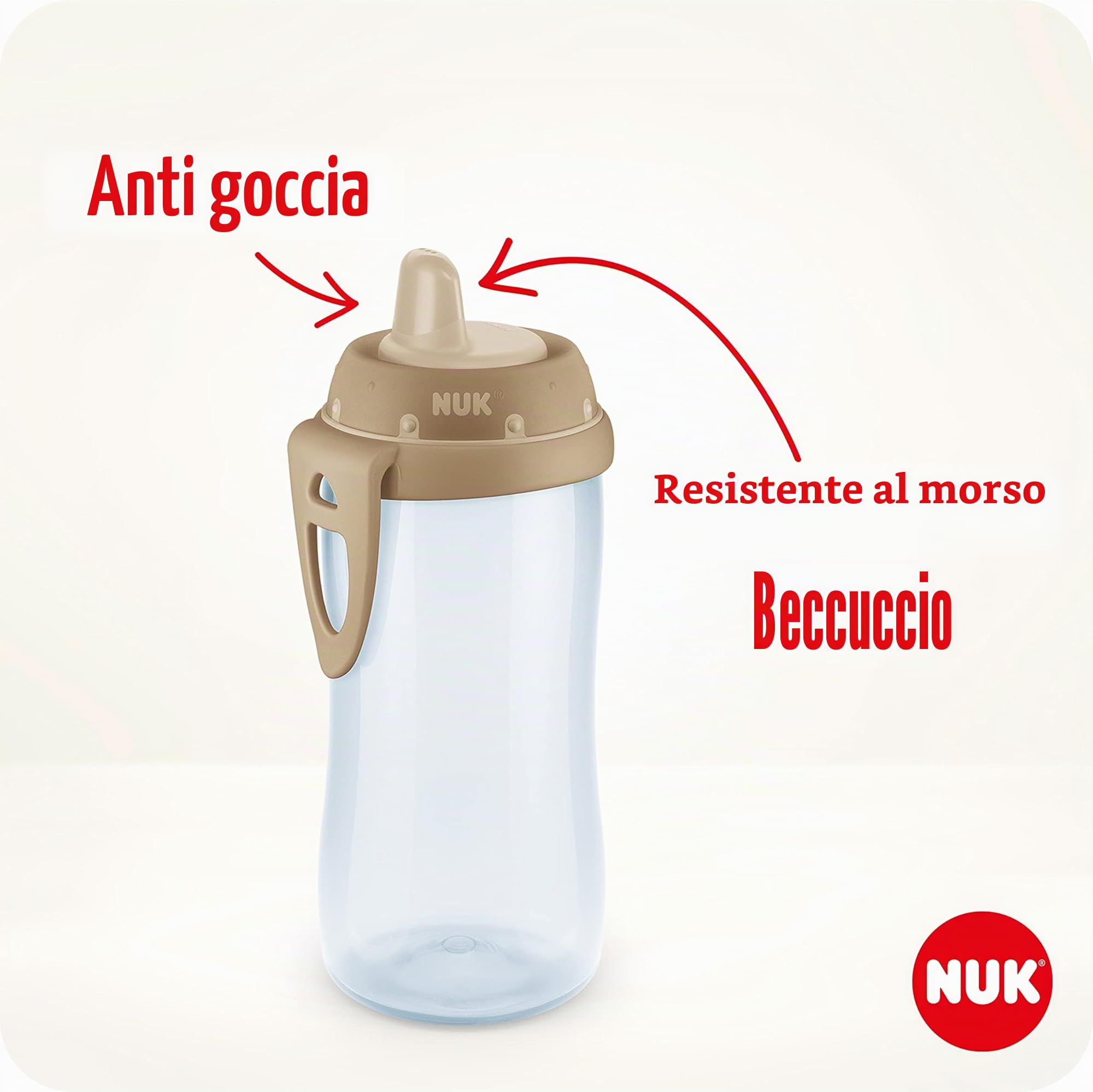 NUK First Choice Kiddy Cup 300 ml bez BPA tazza per imparare a bere a prova di perdite 12 mesi