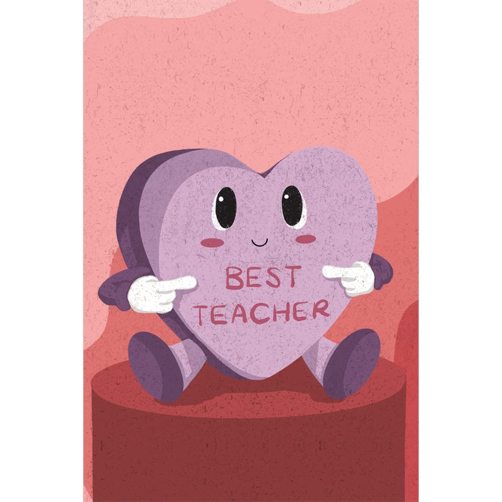 Tree-Free Greetings12 pack Valentine's Day Notecards,Eco Friendly,Made in USA,100% Recycled Paper ECOnotes,4"x6", Teachers Fun Fact (FS64391)