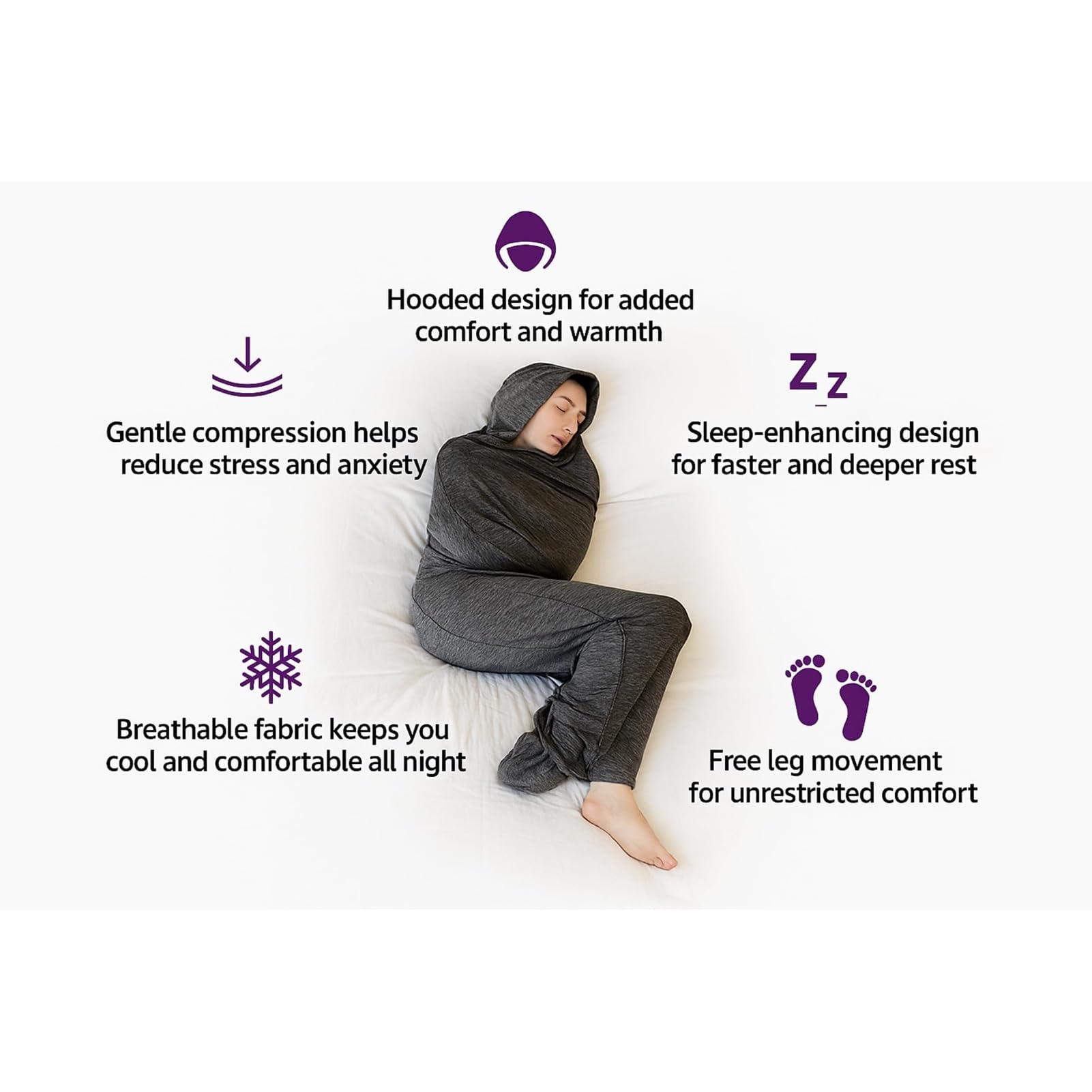 Coperta indossabile con cappuccio, sacco a pelo per adulti e bambini, morbida, per pisolini, viaggi, campeggio e casa