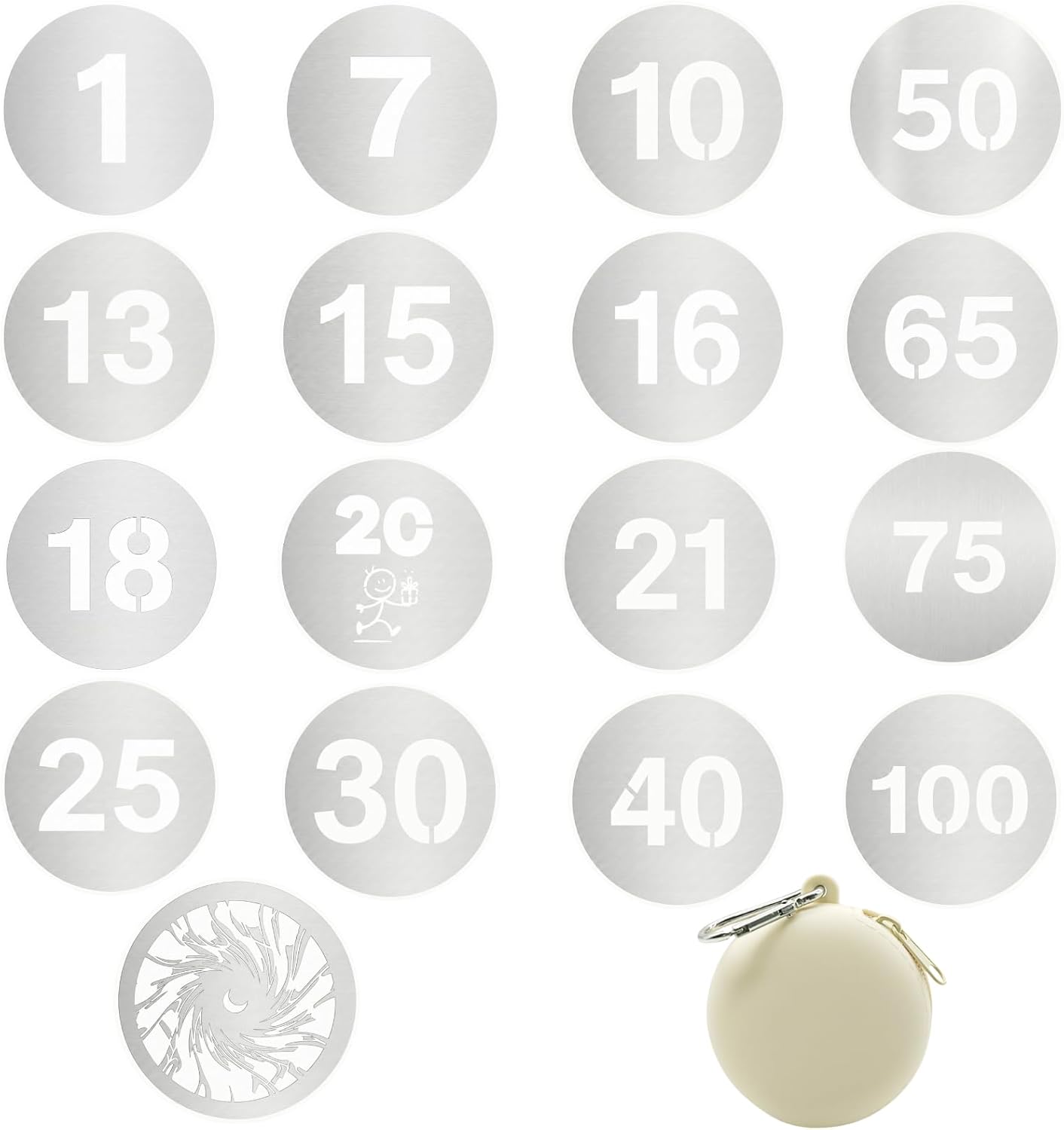 17Pcs 58mm/2.3in Stainless Steel Gobos Kit for Optical Snoot | Heat-Resistant Light Modifier Compitable with Wellmaking etc | Cinematic Shadows for Photography & Video Backgrounds