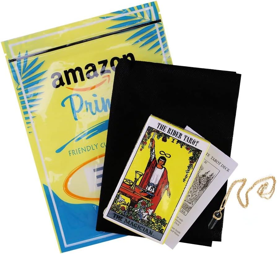 Tarot Card Deck, Tarocchi Tarotology Tarot Divination, A Divining Tablecloth with A Spirit Pendulum , 3PCS