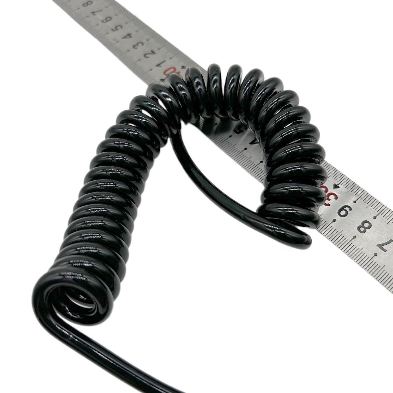 sprężynowy przewód zasilający, Zwinięty kabel spiralny 5 żył Czarny rozciągliwy przewód zasilający o długości 1,2 m Różne AWG(17AWG)