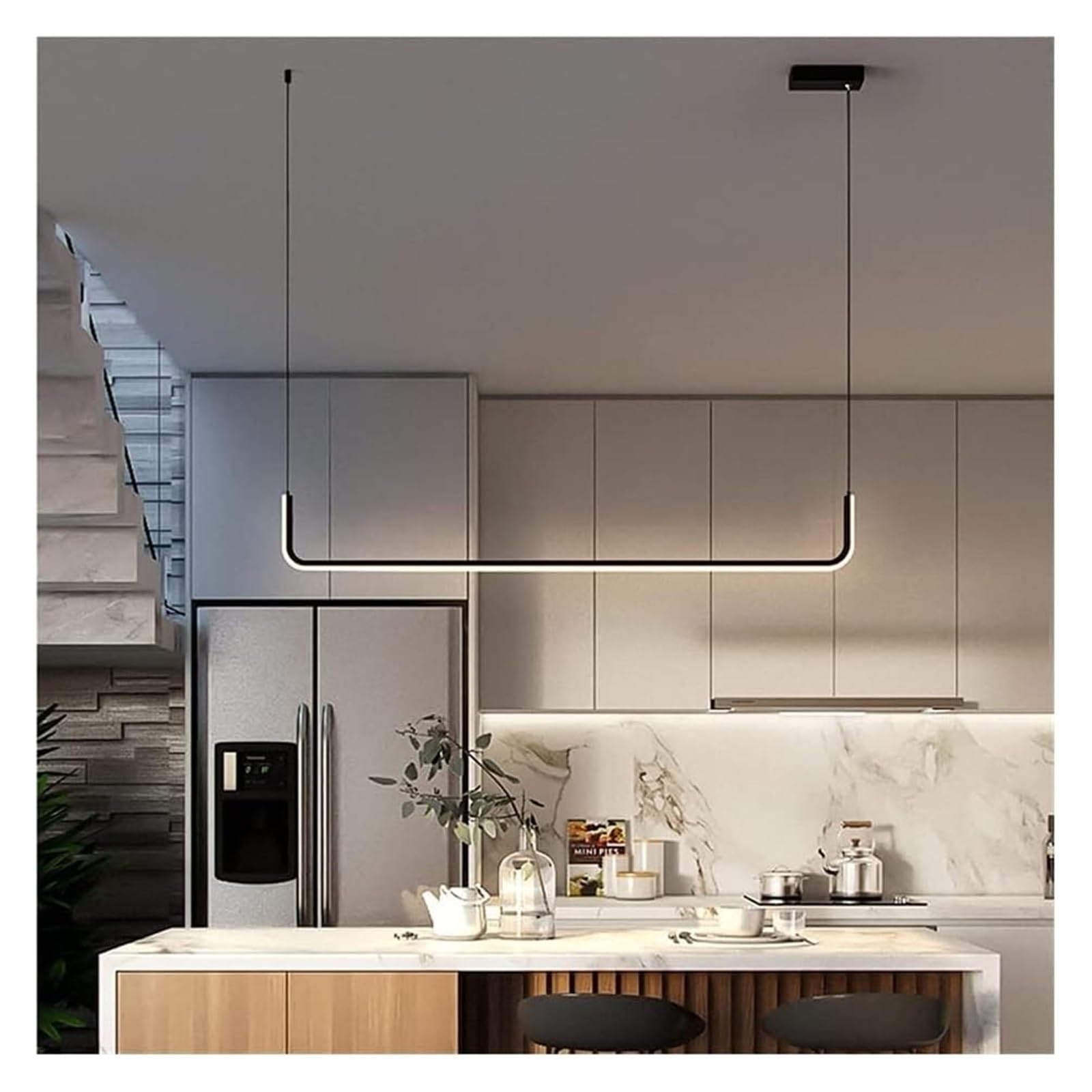 Plafoniera Lampada a Sospensione Industriale LED Lampadario a Soffitto Soggiorno Foyer Lampada a Sospensione Lineare Regolabile Lampada a Sospensione Apparecchio Decorazioni per La Casa per Tavolo da