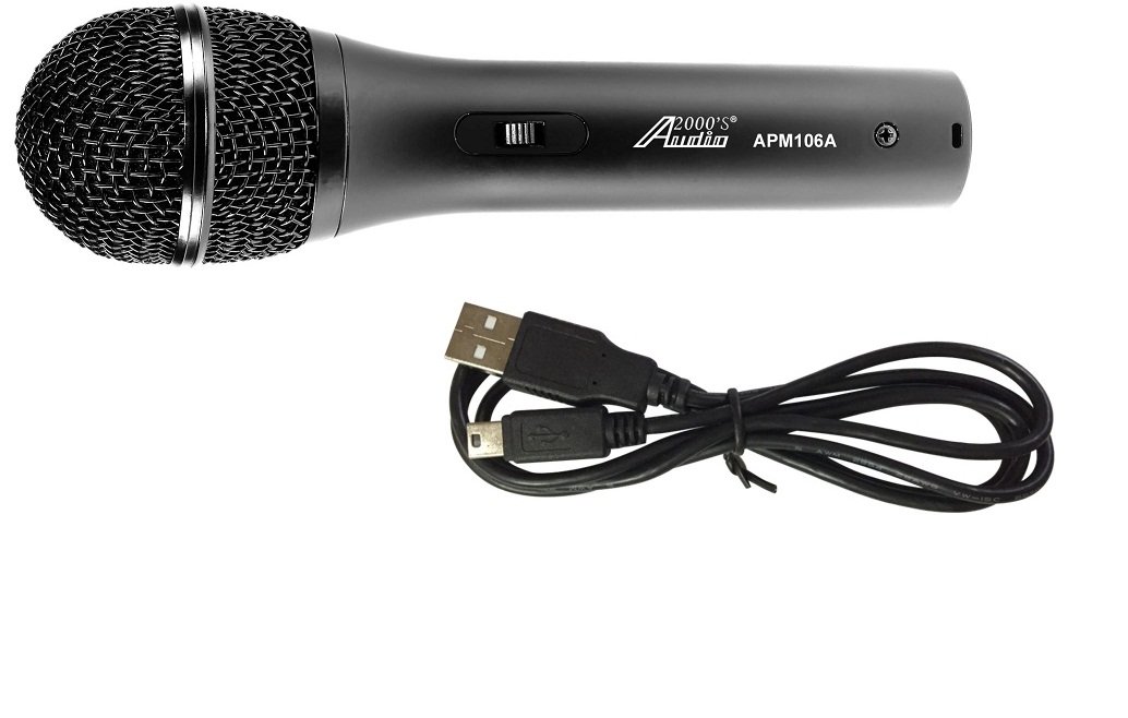 Audio2000'S APM106A tm Dynamic Microphone with Built-In USB Interface