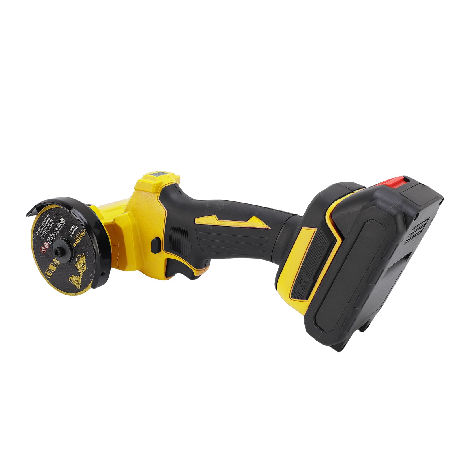 Smerigliatrice angolare a batteria 21V, display digitale, 4 dischi (Giallo - Spina UE 100-240 V)