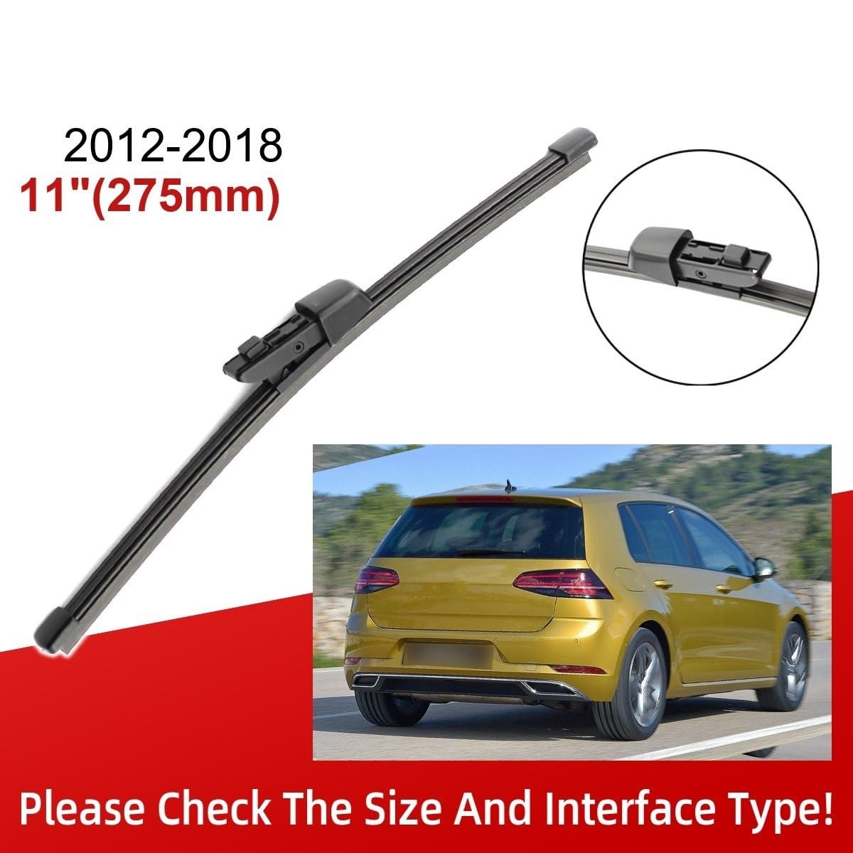 Automotive Tergicristalli Auto Anteriore E Posteriore Tergicristallo Set Kit Parabrezza Parabrezza Finestra Spazzole Per VW Per Golf 7 MK7 Hatchback 2012-2018 Tergicristalli Parabrezza