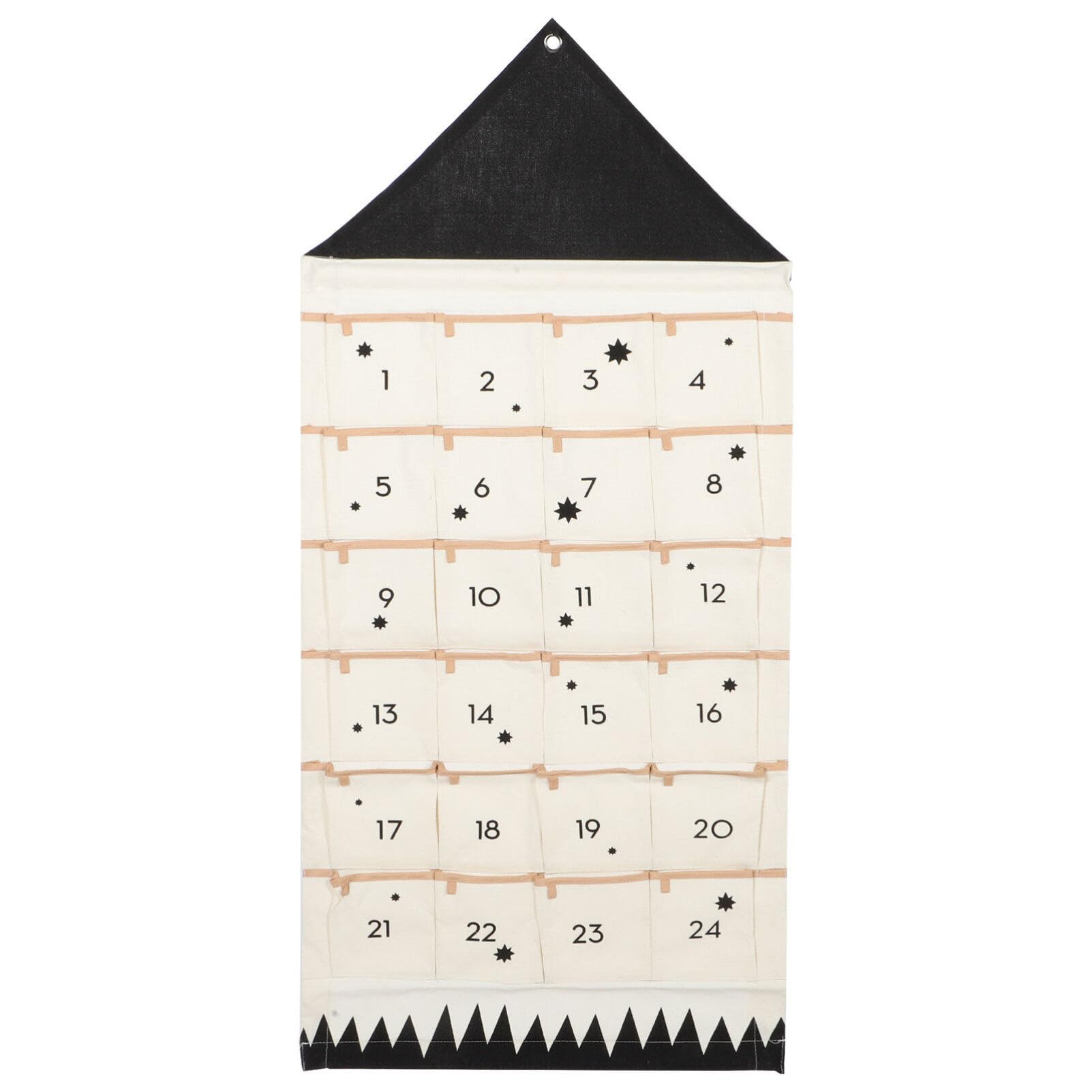 MAGICLULU Sacchetto Natalizio Multifunzionale in Cotone a Forma Abitazione, Lavabile, per Appendere su Muro e Dietro la Porta per Organizzare Decorazioni di Natale