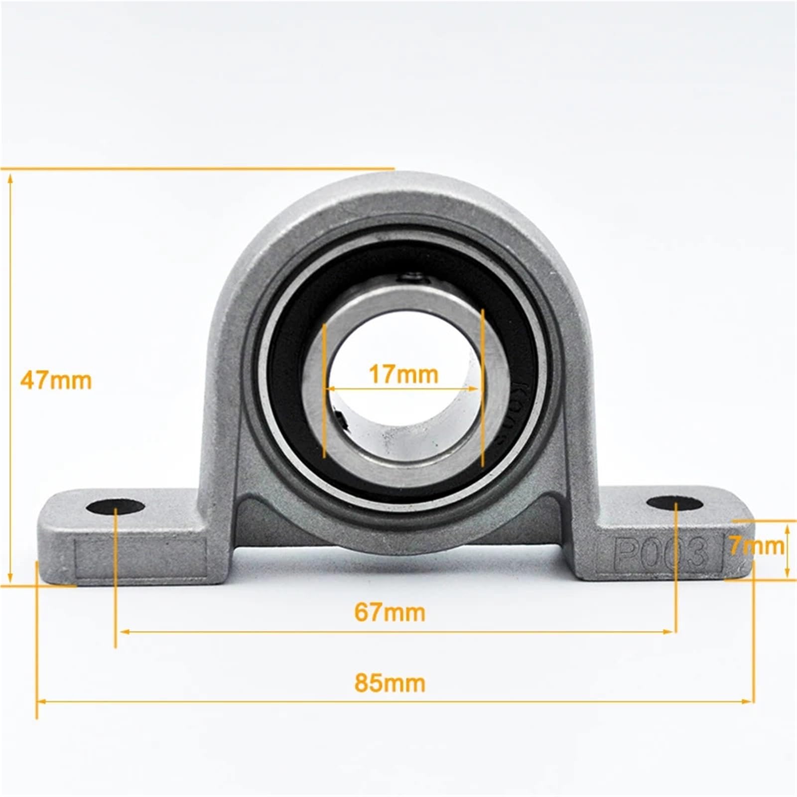 Cojinete de bloque de almohada de aleación de zinc de 17 mm de diámetro interior KP003 (2 unidades)