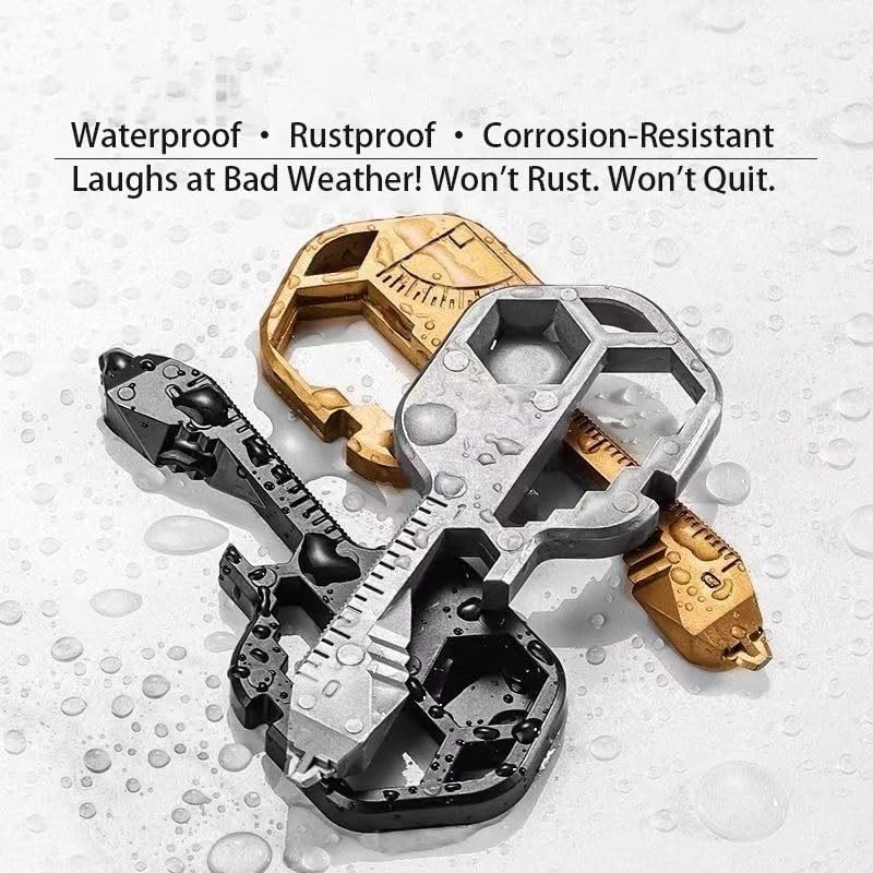 Miniatura 4 de Llave multiherramienta 24 en 1, herramienta portátil de acero inoxidable con destornillador, llave, abridor de botellas, herramientas de llavero