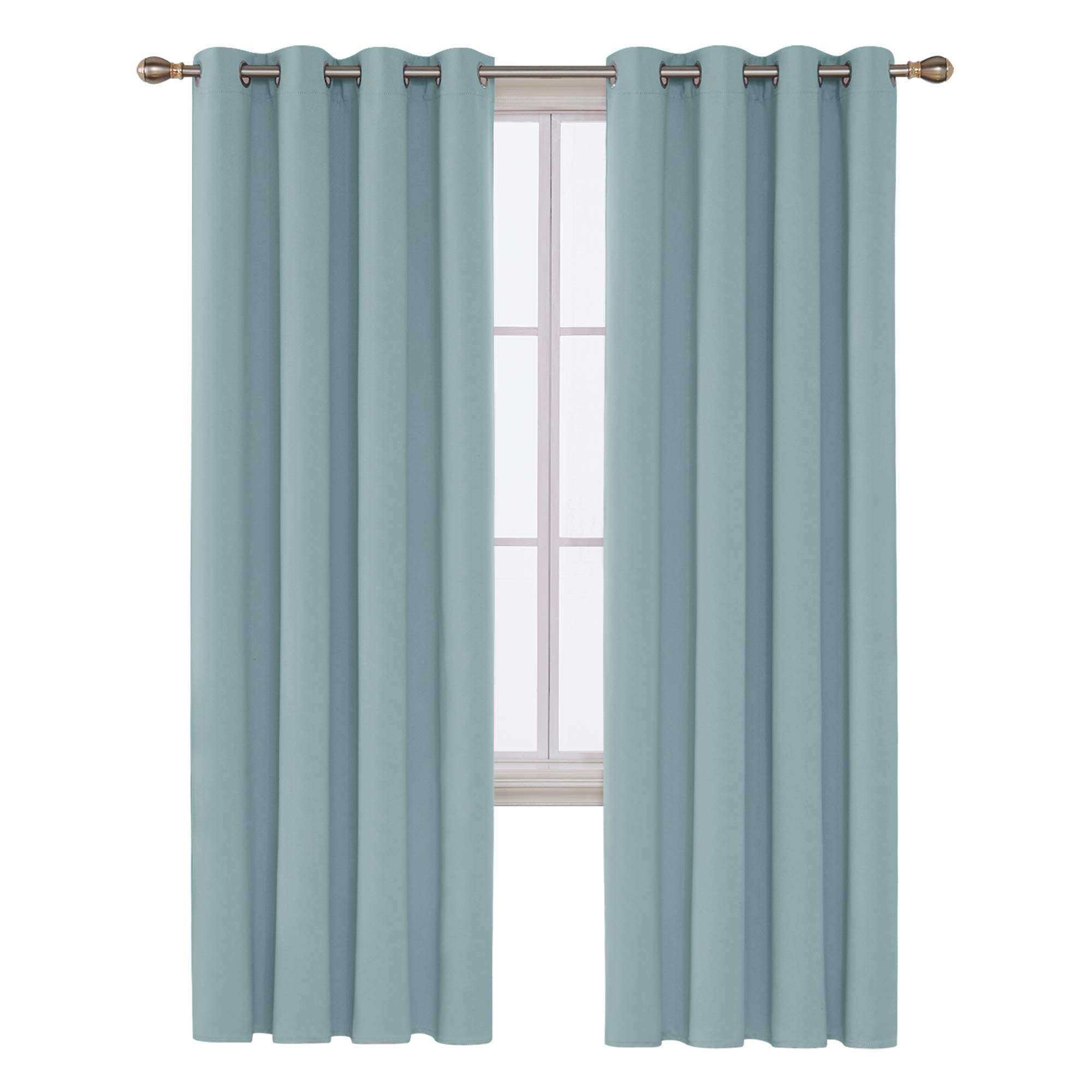 Deconovo Rideaux occultants à Isolation Thermique avec œillets - 132,1 x 241,3 cm - Bleu Layette