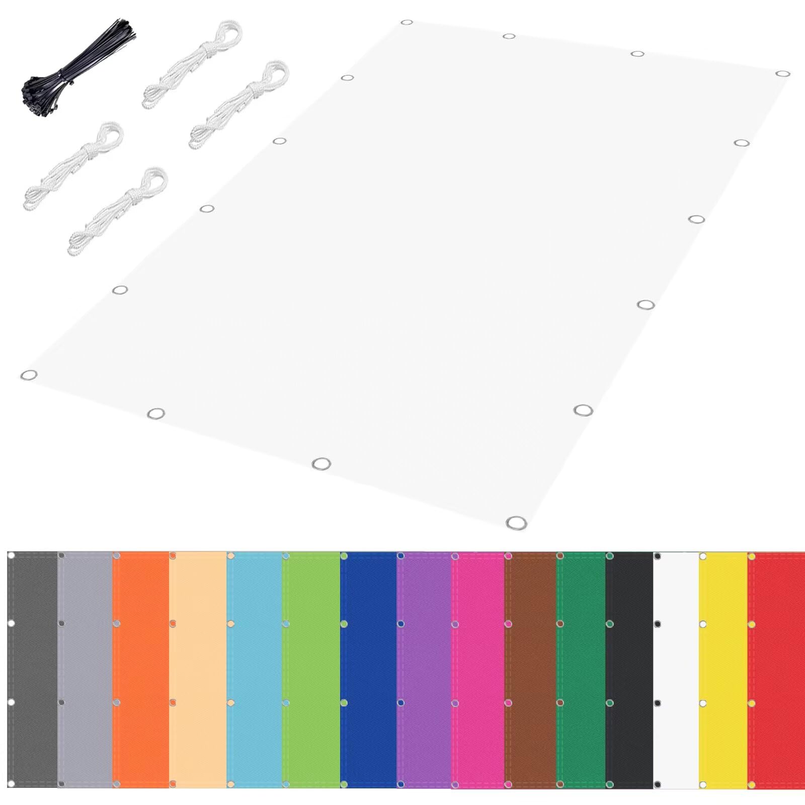 Voile d'ombrage imperméable blanc 1,1m pour balcon et jardin