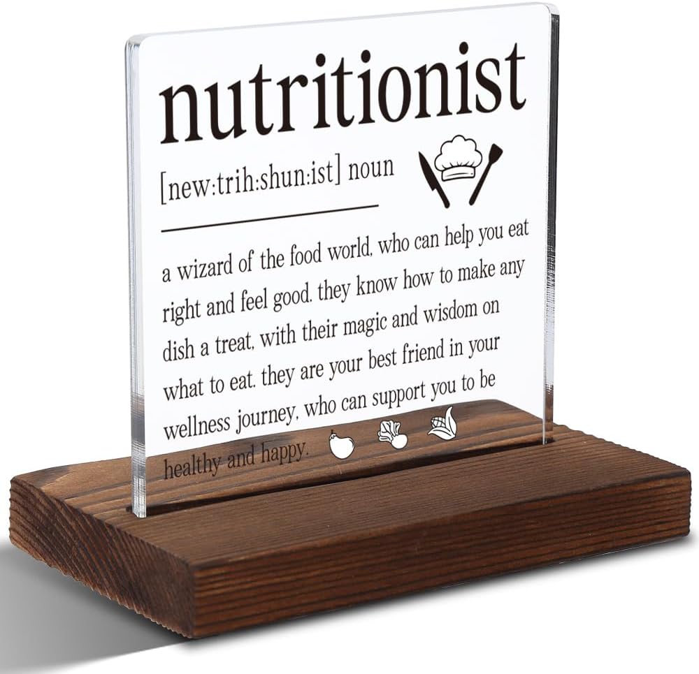 Appreciation Gifts for Nutritionist, Brithday Gifts for Nutritionist,Thank You Gifts for Nutritionist, Modern Acrylic Desk Plaque with Inspirational Quotes, 10 x 10 x 1.5 cm,XXD17 - Image 1 of 6