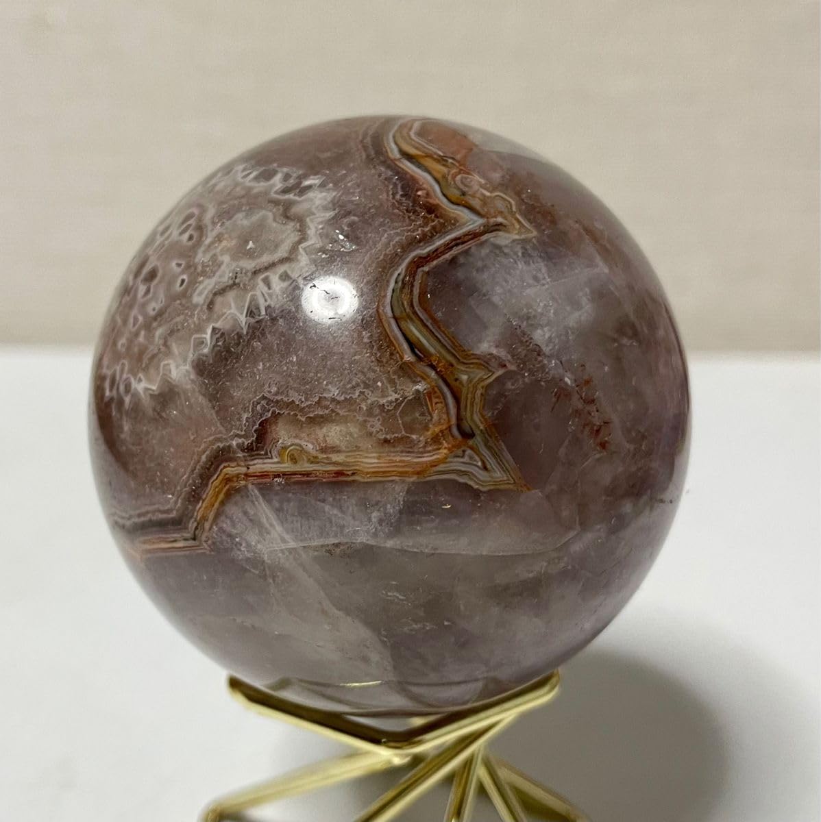 りすとくまさま専用アメジストとモスアゲートの共生 スフィア 天然石