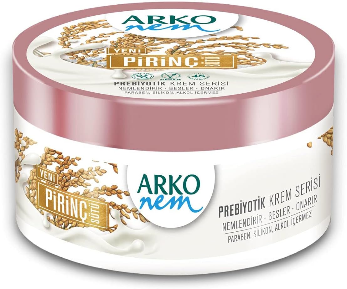 Arko NEM Luxurious Moisturising Cream Oat Milk Formula 250Ml Tub Lightweight Suitable For Daily Use (Comes With a Foicy Packaging) White