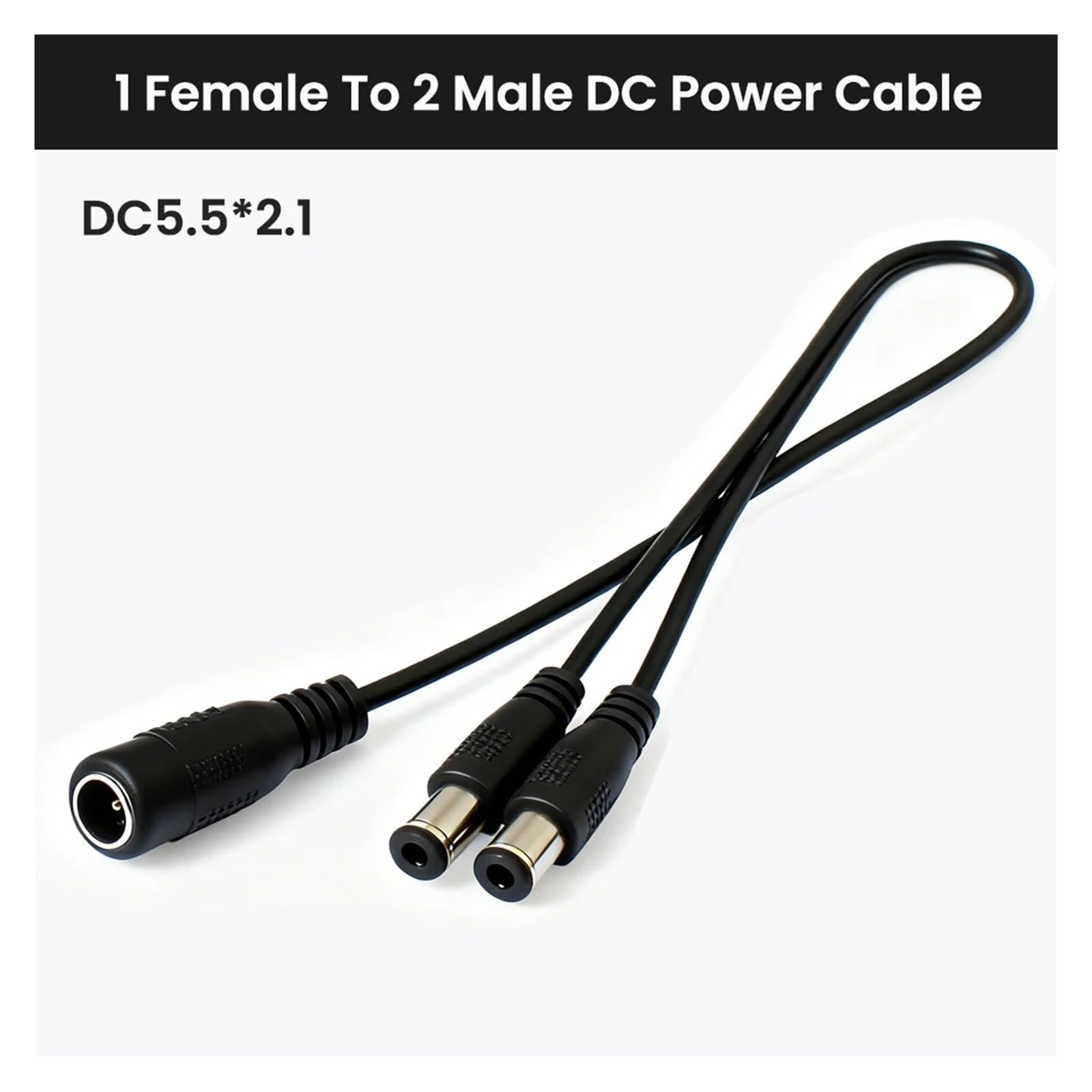 1 żeńskie na 2 męskie złącze kabla rozdzielacza zasilania DC DC5.5x2.1mm 18AWG 5m przedłużacz DC do taśmy LED światło kamera telewizji przemysłowej(5m DC Power Cable,5PCS)