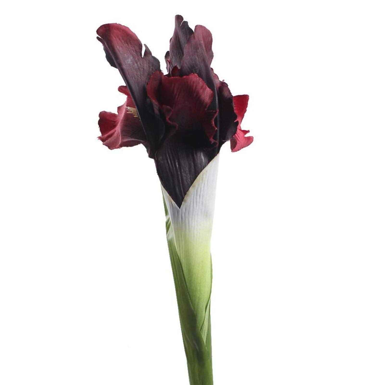 qfkj Decor Accessories 3Pcs Iris Artificial Silk Flowers Plant Branch Bouquet Dinner for Home Table Wedding Party Decoration Scrapbooking (Color : Dark Red)