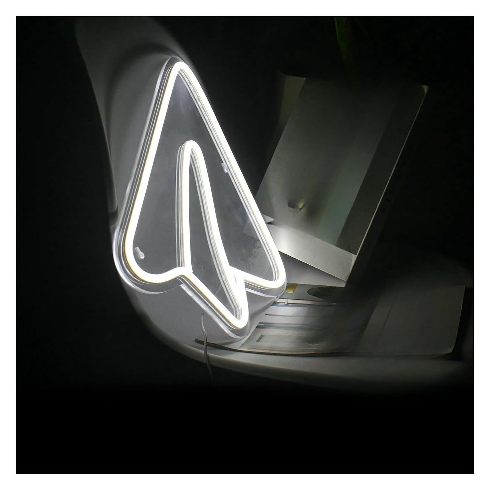 Decorazione luminosa al neon, aereo di carta per insegna per camera da letto negozio casa 33 cm × 35