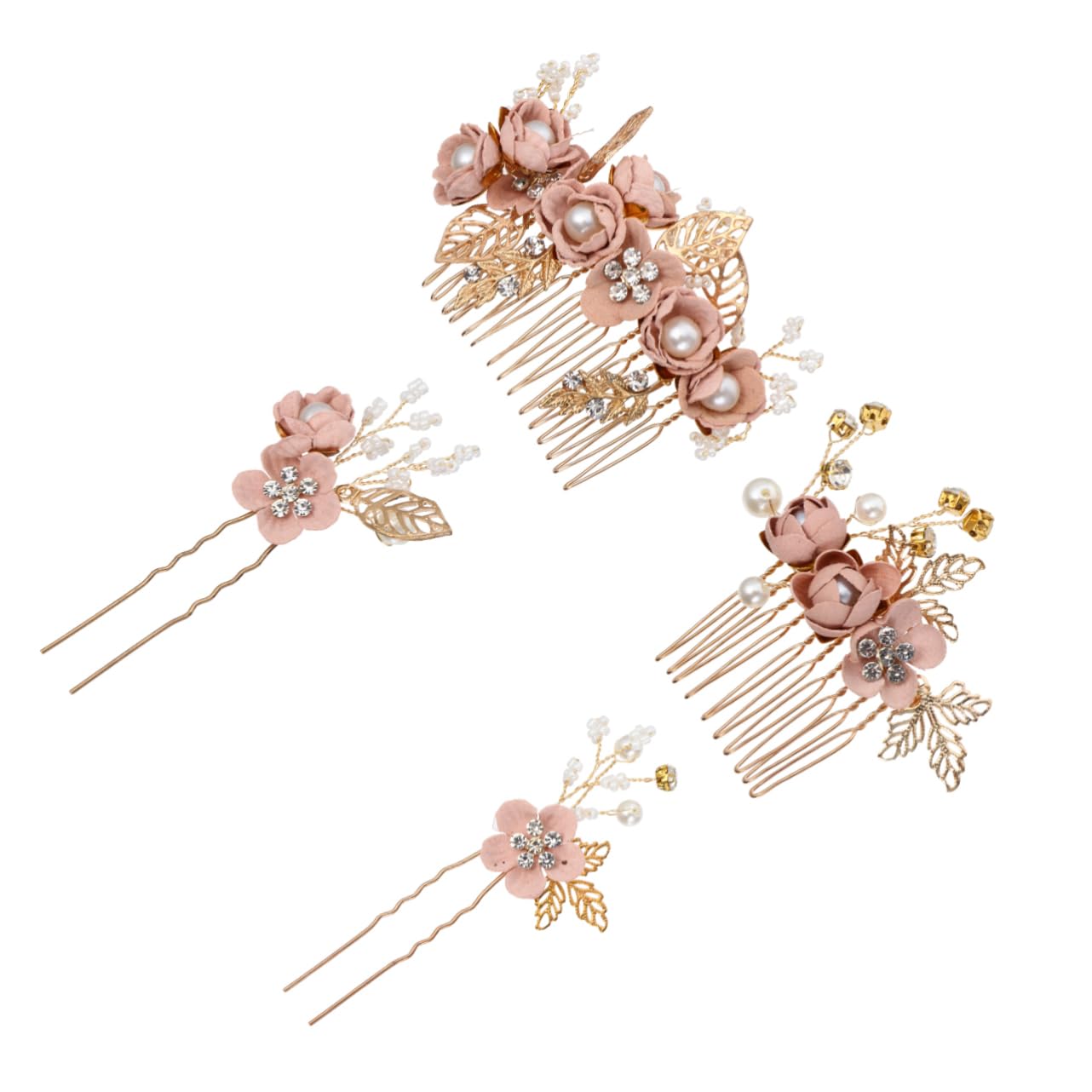 DOITOOL 8stücke Teiliges Aus Haarkämmen Und Haarnadeln Mit Rosa Blumen Für Hochzeiten Brautfrisuren Und Besondere Anlässe Für Braut Brautjungfern Und Fotografie