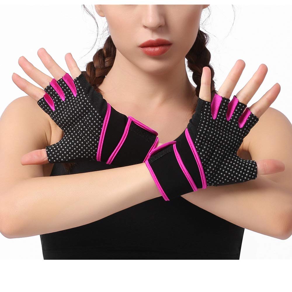 Guanti Antiscivolo per la Palestra Guanti da Palestra da Donna, Guanti da Cross Training e da Sollevamento Pesi(XL)