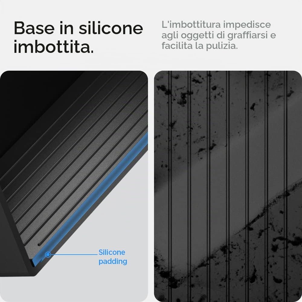 Spigen Tesla Model Y (~2024) e Model 3 (2021-2023) Organizer Console Centrale con Tecnologia di Scivolo Liscio, Vano Portaoggetti per Console Centrale Accessori Tesla - Carbon Edition