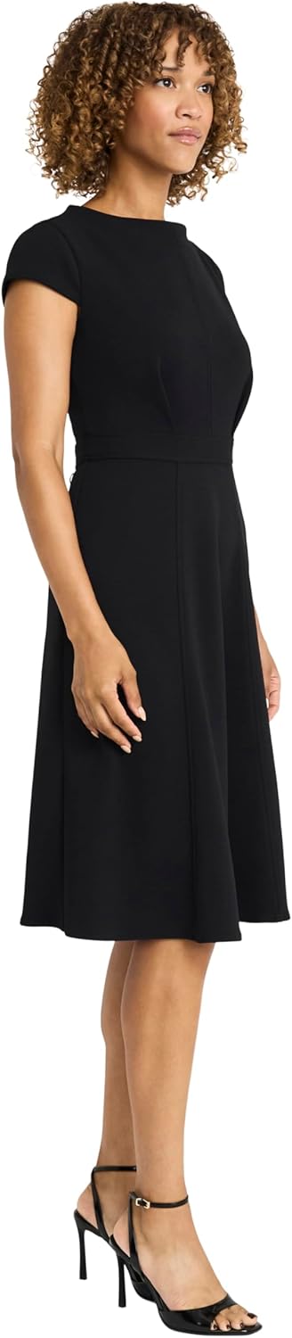 Maggy London Womens Women's A-line Midi Dress - Cap Sleeves - Fitted Bodice - Flared Skirt - Versatile Cocktail Dress - Image 2