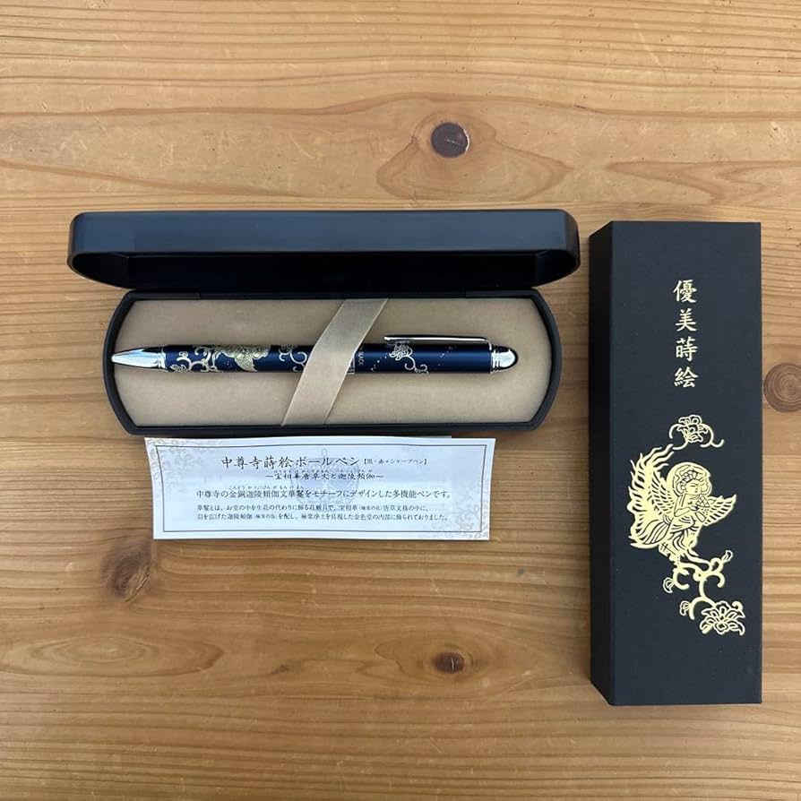 Amazon.co.jp: 中尊寺金色堂ボールペン 黒 赤+シャープペン