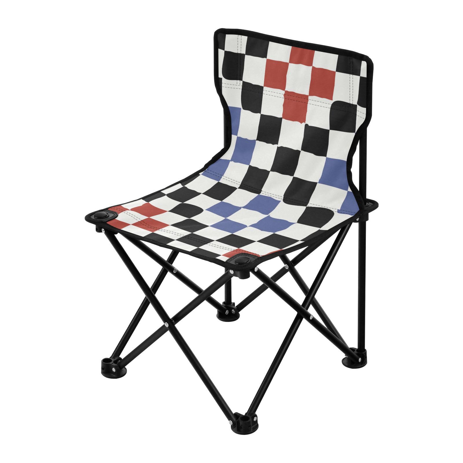 Racing Grid Buffalo Plaid Check Kompaktowe ultralekkie krzesło obozowe ultralekkie składane krzesło zawiera torbę do przenoszenia, krzesła turystyczne, plecak z plecakiem, ultralekki, do podróży