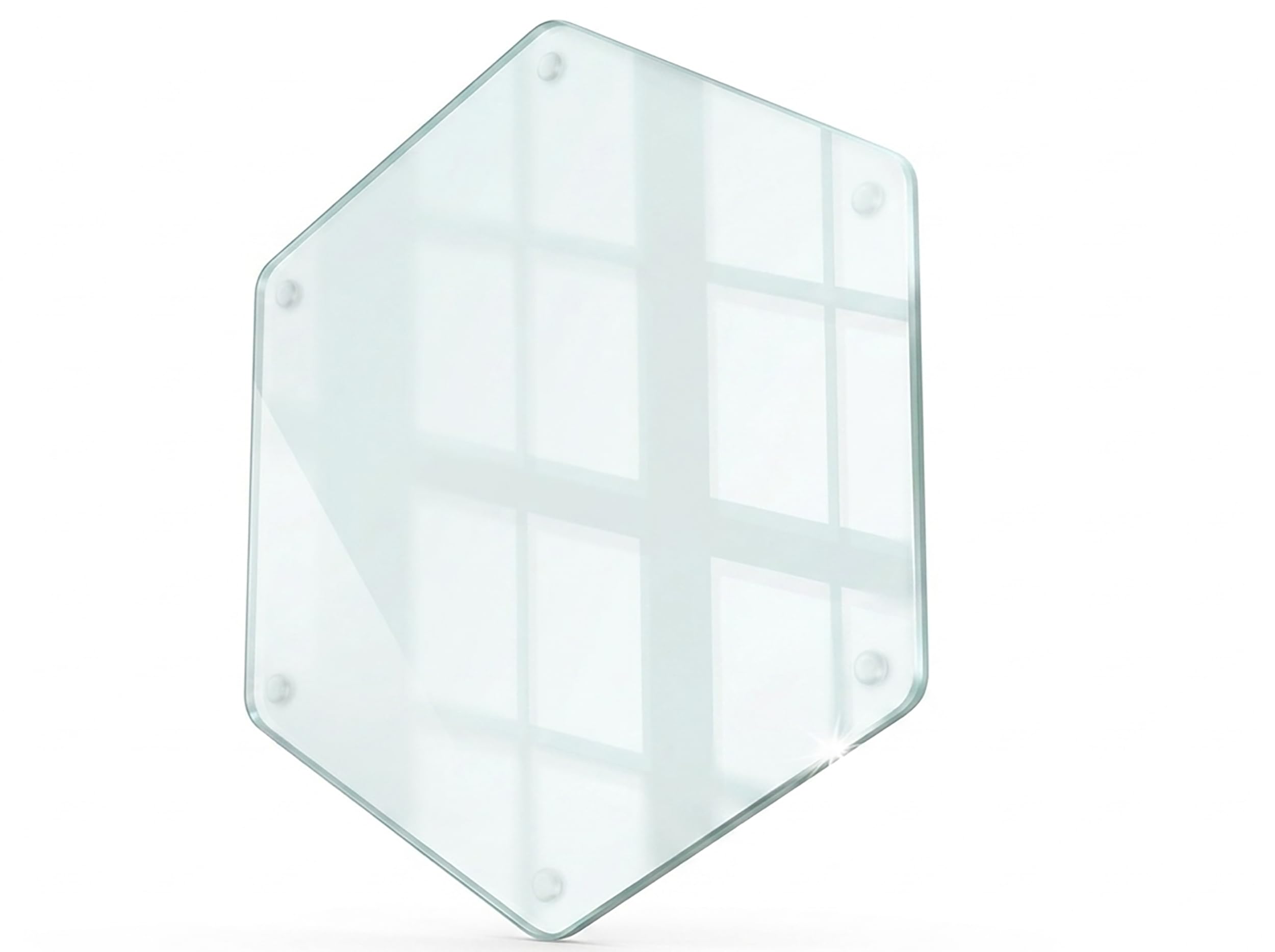 Concept Crystal Hexagon Glass Cutting Board 40cm, Modern Clear Tempered Glass Worktop Saver, Geometric Transparent Kitchen Counter Protector — image 1