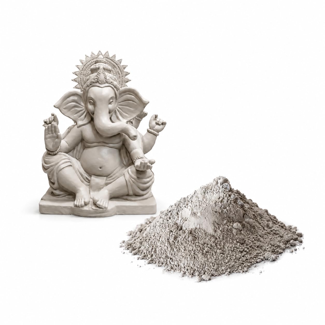Ganesh Pottery Shadu Matti Grey Clay Powder Organic, Best for Eco-Friendly Ganesha Making, Modeling, Sculpting, Pottery, Jewelry Making, Non-Toxic Ideal for Festivals & DIY Kids School Projects (5kg)-image-22