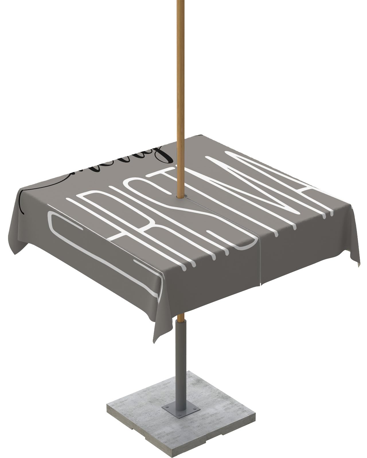 Merry Christmas Outdoor Tablecloths with Umbrella Hole and Zipper, Winer Holiday Vintage Grey Waterproof/Stain Resistant Square Table Cloth 54x54 Patio Table Cover for Picnic/Party Baby Shower