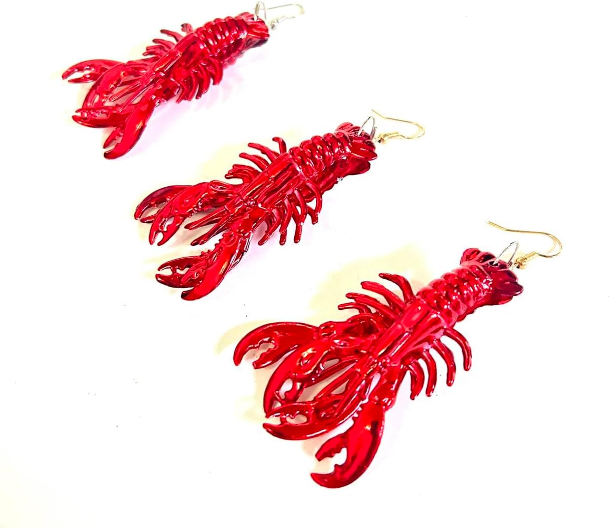 12 Pcs Mardi Gras Red Carwfish Earring Pendant Decoration Mini Beach Lobster Pendant Earrings Gift - Image 2