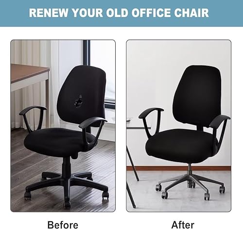 Miniatura 7 de SARAFLORA Fundas elásticas para asiento de silla de oficina, universal, elásticas, para respaldo giratorio y protectores de cojín lavables para