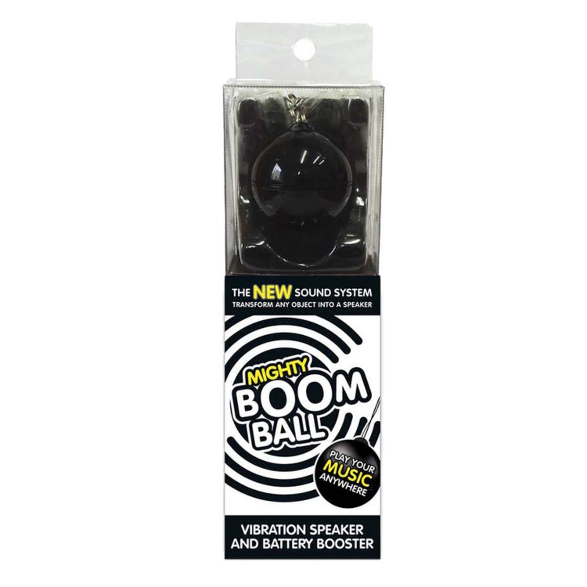 Mighty Boom Ball Black Vibration Speaker - Battery Booster Edition