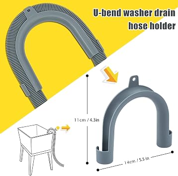 2m Universal Drain Hose Extension Kit with Connector and Clamps, Replacement Extendable Drain Pipe for Washing Machine, Thickened Washer Drain Hose for Dishwashers, Washing Machines