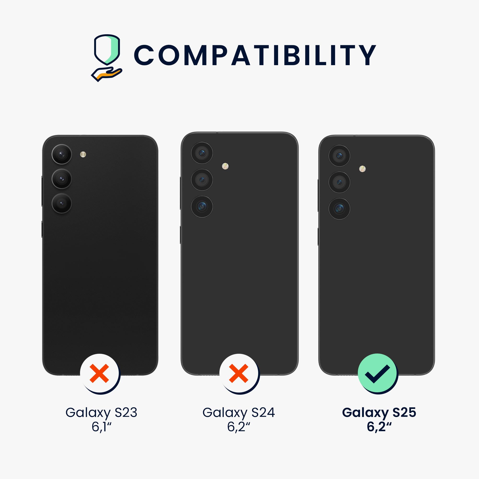 kwmobile Case Compatible with Samsung Galaxy S25 Case - Soft TPU Silicone Cover for Samsung S25 - Non-Slip Drop Protection - Dark Grey - 2