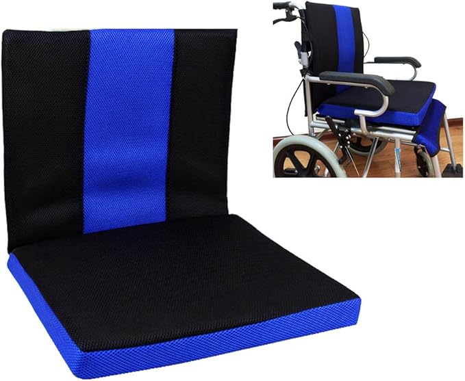 Cuscino per Sedia A Rotelle, Antidecubito A Nido d'Ape Traspirante Comfort Sedia A Rotelle Indietro Oxford Panno Materiale Cuscino, (16 * 17,7 * 1,6 Pollici)