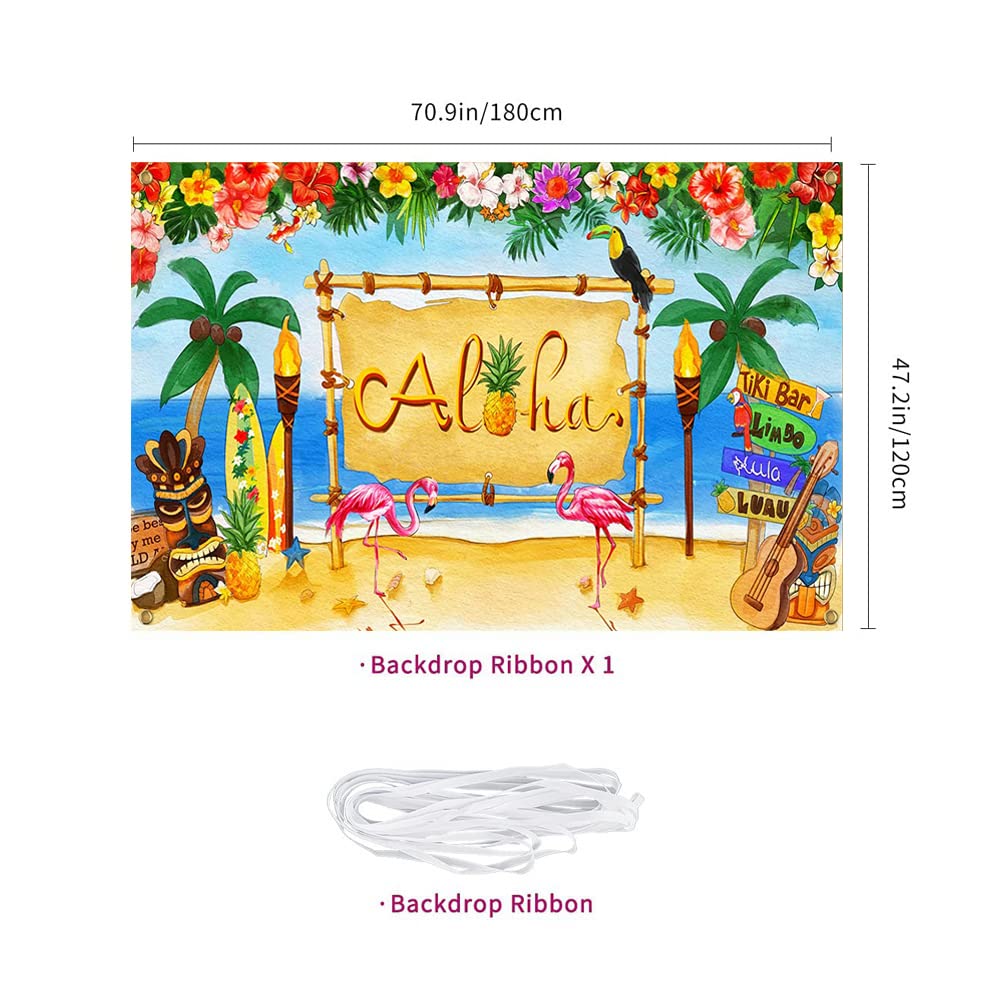 HiParty Hawaii-Luau Partydekoration - XXL Banner 180x112 Cm Für Strandparty & Fotohintergrund