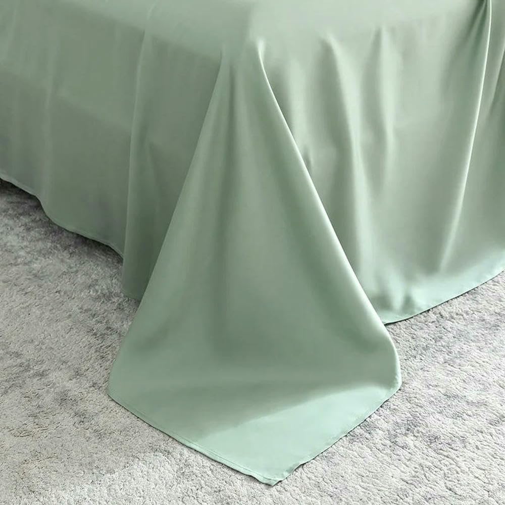 Sábana Plana de bambú, 1 Pieza, sábana Suave de Lujo, sábanas para Cama Individual, Doble, tamaño King y Queen, sedosas (se Necesita Comprar una Funda de Almohada)