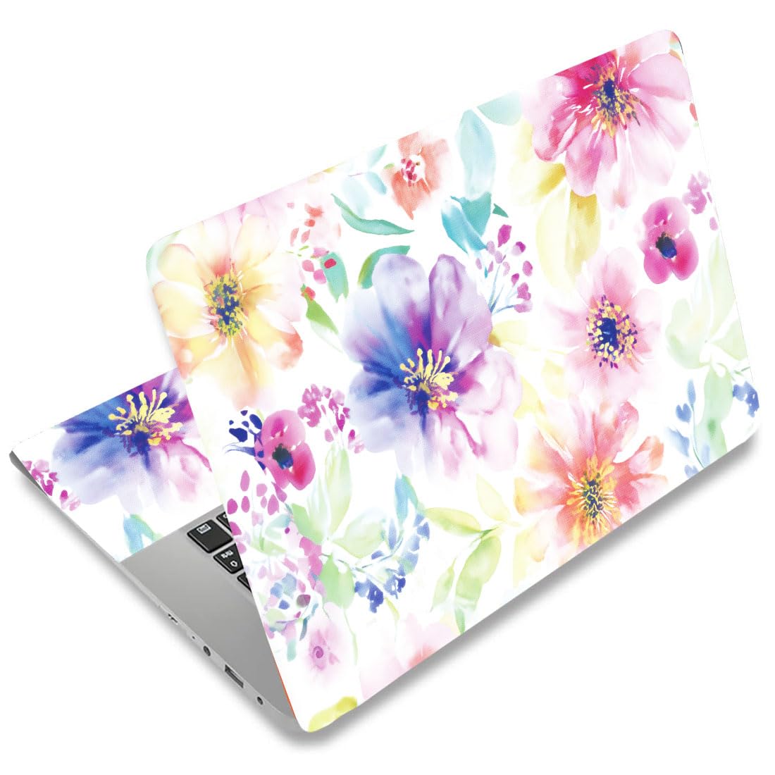 SUPERDANT Watercolor Flowers Laptop Skin Sticker Decal Plant Universal Laptops Notebook Skin Sticker 12 13 13.3 14 15 15.4 15.6 Inches Vinyl Laptop Cover Stickers Notebook Protector