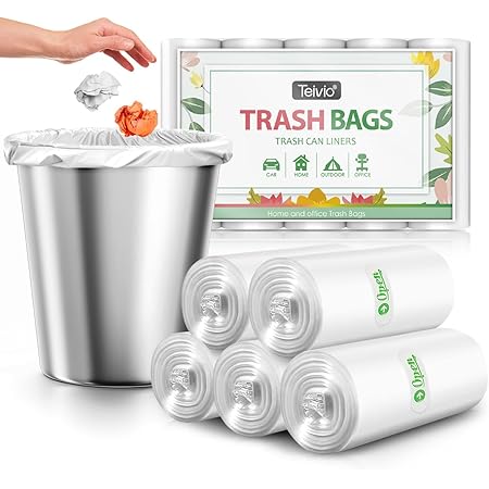 Bin Bags With Handles,100 Bags 20L,Small Strong Trash Bag