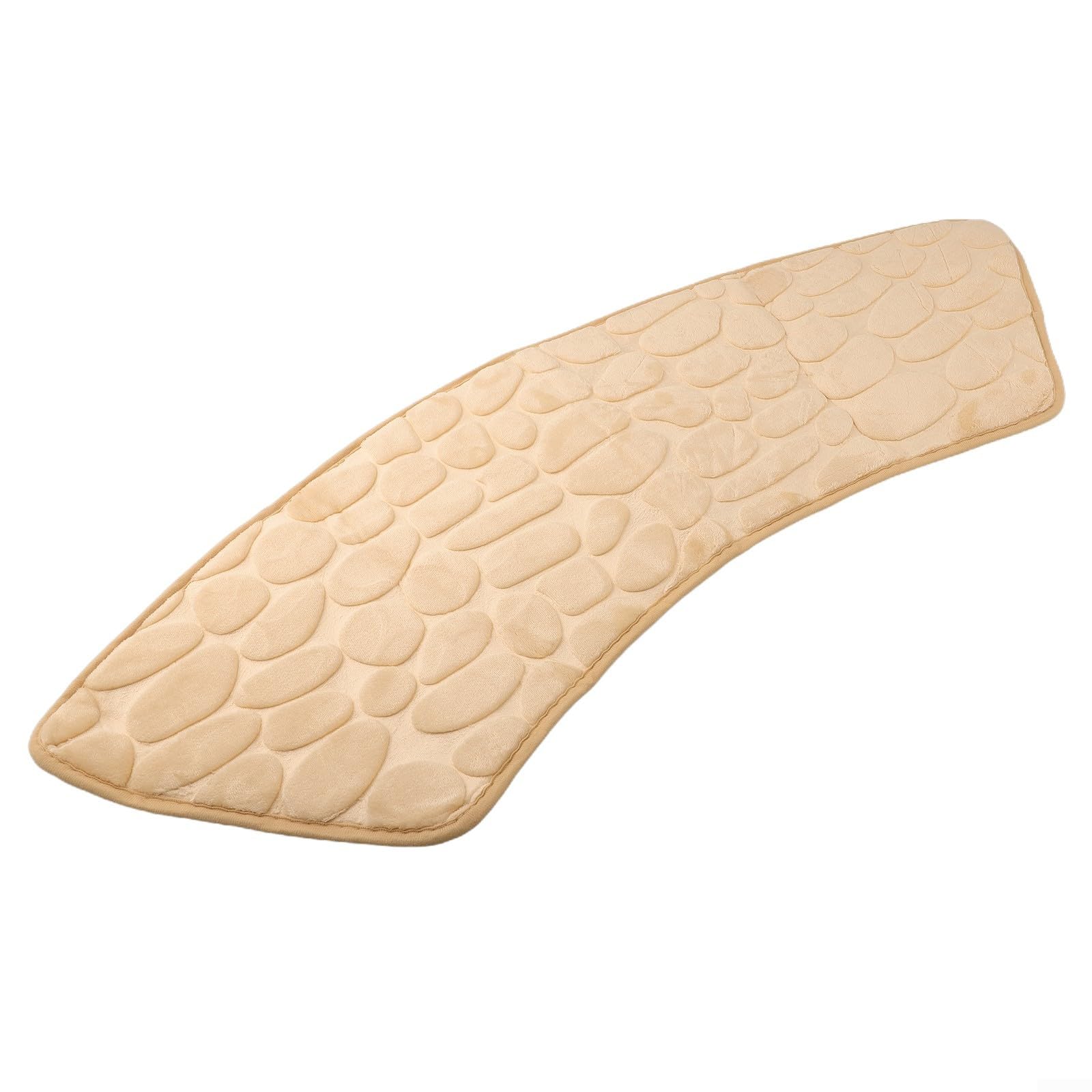 Curved Shower Mat Non Slip Absorbent Bath Mat Machine Washable Shower Mat Outside Shower Cotton Soft Microfiber Corner Bath Mats for Bathroom Home Hotel Shower Room 100cm(Stone)