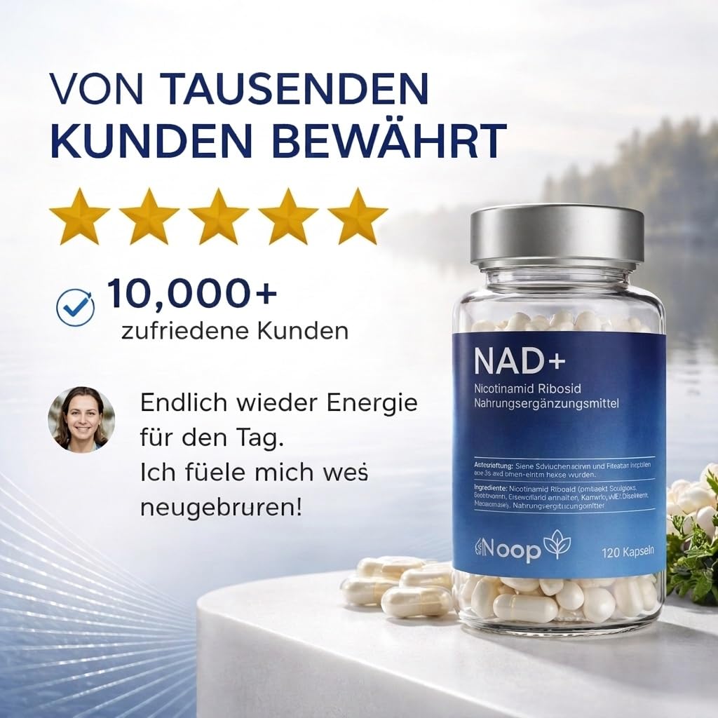 NAD+ Nicotinamid-Ribosid Kapseln, Hochreines NR Supplement, Vegan & Laborgeprüft, Hergestellt in Schweden — 300 mg, 60 Kapseln NOOP