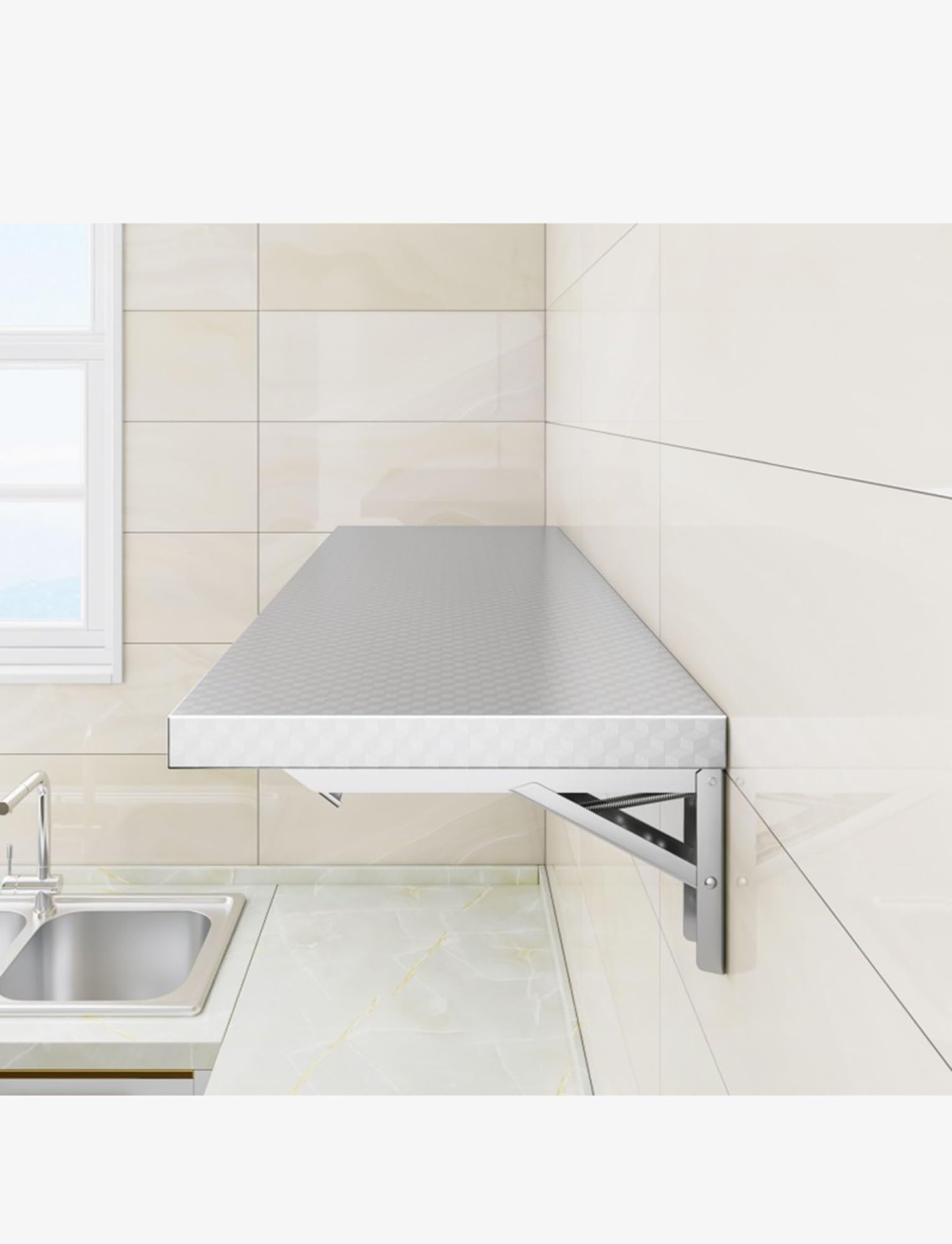 Étagère pliante inox pour camion de nourriture et cuisine
