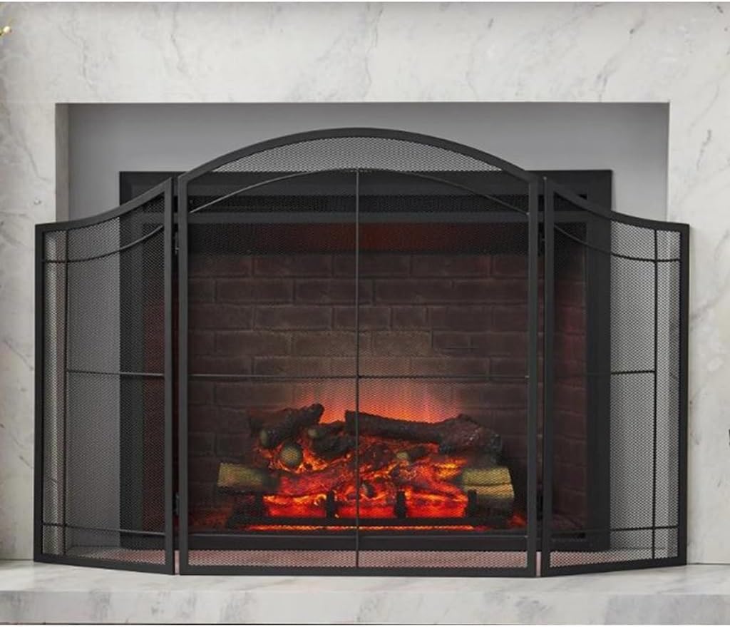 暖炉スクリーン、3パネル暖炉スクリーン、折りたたみ式防護フェンス